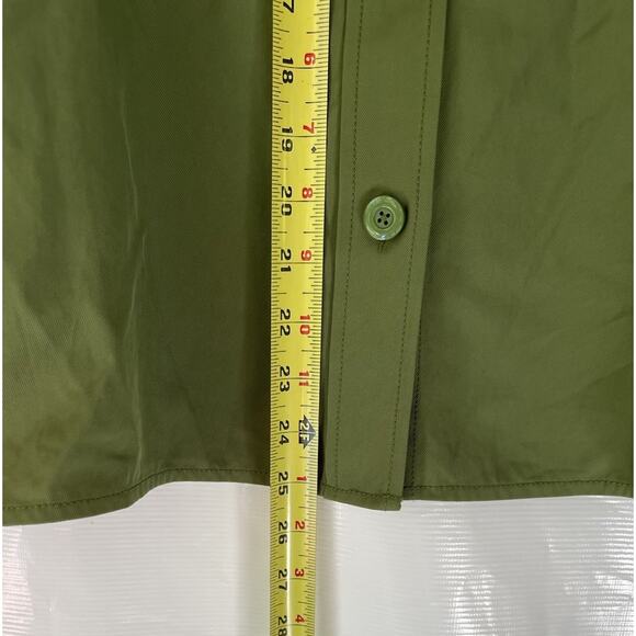 Everlane Japanese GoWeave Button Front Swing Skirt Green Sz 8 - Picture 5 of 6